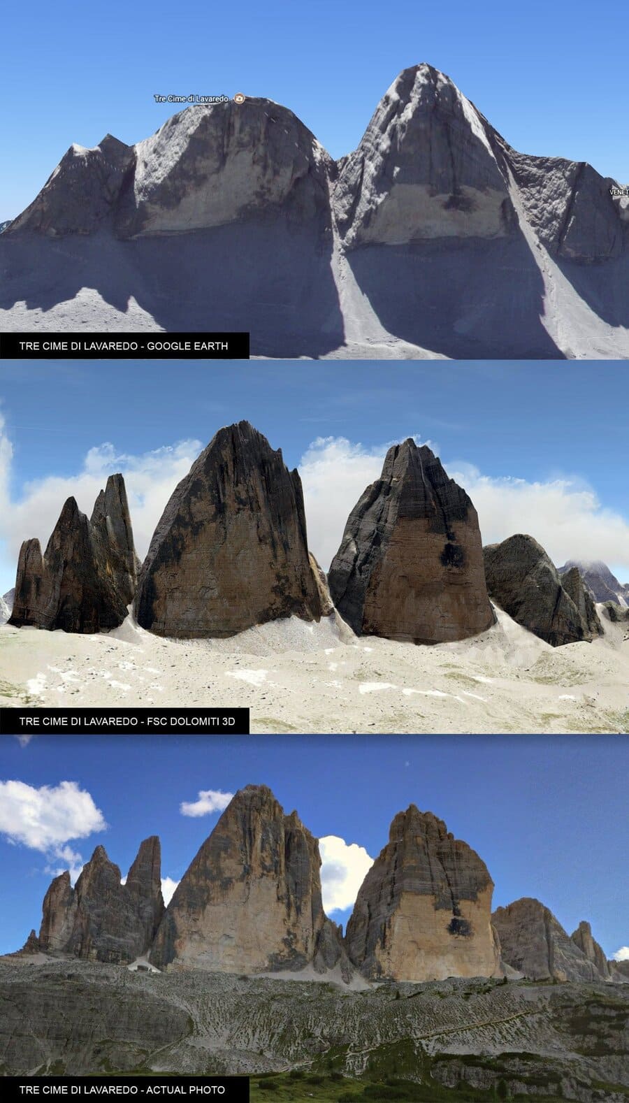 FSC DOLOMITI 3D GOOGLE MAPS PHOTO COMPARISON
